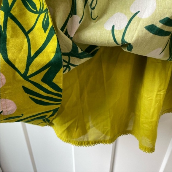 Maeve Puff-Sleeve Sweetheart Dress in Cherry Chartreuse - Picture 9 of 13